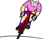 Disegno Ciclista con il berretto  pitturato su bici