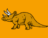 Disegno Triceratops  pitturato su nicolò