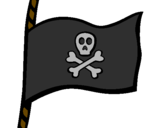 Disegno Bandiera dei pirati pitturato su   matteo