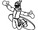 Disegno Salto con lo snowboard pitturato su GABRIELE