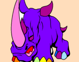 Disegno Rinoceronte II pitturato su Aurora