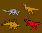 Disegno Dinosauri di terra  pitturato su SIMONE