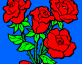 Disegno Mazzo di rose  pitturato su Micaela    Bianco