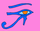 Disegno Occhio di Horus  pitturato su valeria
