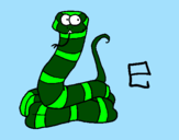Disegno Serpente  pitturato su lisa