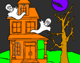 Disegno Casa del terrore pitturato su sofia