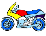 Disegno Motocicletta  pitturato su samuele