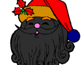 Disegno Faccione Babbo Natale  pitturato su luca99