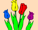 Disegno Tulipani  pitturato su nicole