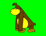 Disegno Scimmietta arrabbiata  pitturato su dragonball
