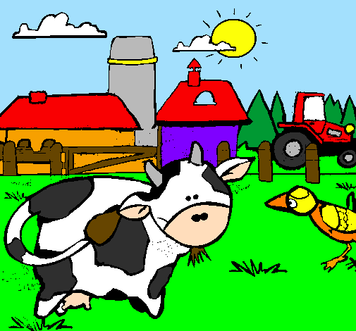 Mucca nella fattoria 