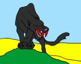 Disegno Tigre con affilati canini  pitturato su simo