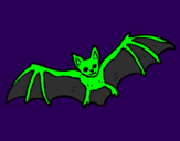 Disegno Pipistrello in volo  pitturato su edoardo