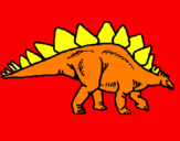 Disegno Stegosaurus  pitturato su tommaso 3