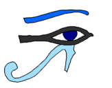 Disegno Occhio di Horus  pitturato su alessia