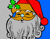 Disegno Faccione Babbo Natale  pitturato su Elia
