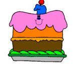Disegno Torta di compleanno  pitturato su zoe
