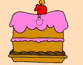 Disegno Torta di compleanno  pitturato su ALESSANDRA