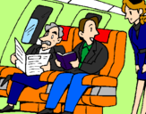 Disegno Passeggeri nell'aereo  pitturato su Ely