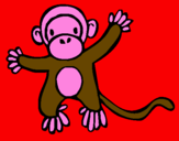 Disegno Scimmietta pitturato su SARA