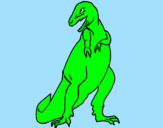 Disegno Tyrannosaurus Rex pitturato su margarita