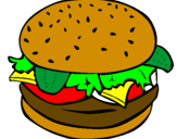 Disegno Hamburger completo  pitturato su andrea
