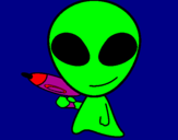 Disegno Alieno II pitturato su Danza99