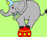 Disegno Elefante sulla palla  pitturato su Stella