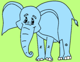 Disegno Elefante felice  pitturato su ALESSANDRO  M.