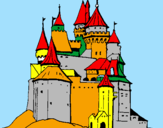 Disegno Castello medievale  pitturato su holiver