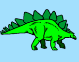 Disegno Stegosaurus  pitturato su Stegosauro