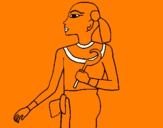 Disegno Piccolo faraone  pitturato su denise melissa