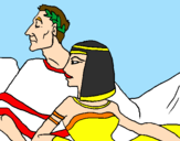 Disegno Cesare e Cleopatra  pitturato su JHONNY
