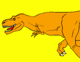 Disegno Tyrannosaurus Rex  pitturato su kaki