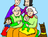 Disegno Famiglia pitturato su moha