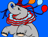 Disegno Elefante con 3 palloncini  pitturato su andrea rullino