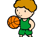 Disegno Giocatore di pallacanestro  pitturato su asia