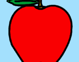 Disegno mela  pitturato su lisa