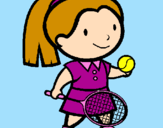 Disegno Ragazza che gioca a tennis  pitturato su camilla