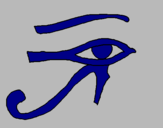 Disegno Occhio di Horus  pitturato su alessio b