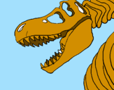 Disegno Scheletro di Tyrannosaurus rex pitturato su edoardo