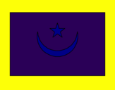 Disegno Mauritania pitturato su Bandiera della Fantasia