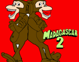 Disegno Madagascar 2 Manson & Phil 2 pitturato su mic