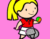 Disegno Ragazza che gioca a tennis  pitturato su  LUANA  STUPENDA E FANTAS
