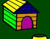 Disegno Casa di cane pitturato su gustavo
