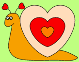 Disegno Lumachina cuore  pitturato su giuggi