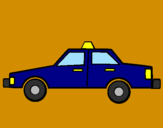 Disegno Taxi pitturato su simone