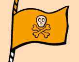 Disegno Bandiera dei pirati pitturato su fabiano06