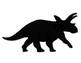 Disegno Triceratops pitturato su dinosaueio