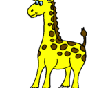 Disegno Giraffa pitturato su giorgia